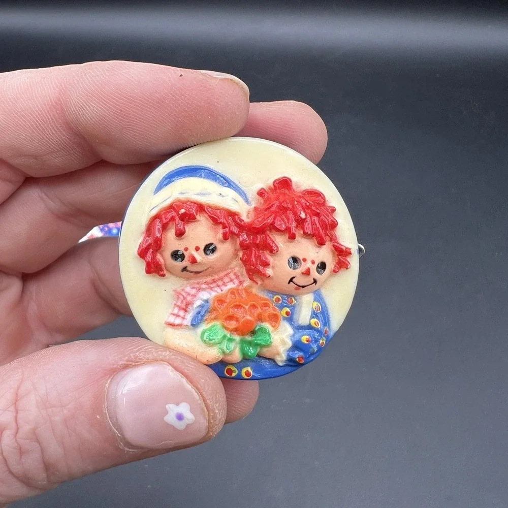 Vintage Hallmark Raggedy Ann Andy Change Coin Purse & Hair Barrette Set‎ Japan